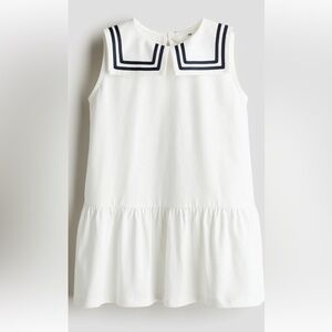 H&M White Dress with Navy Sailor Collar